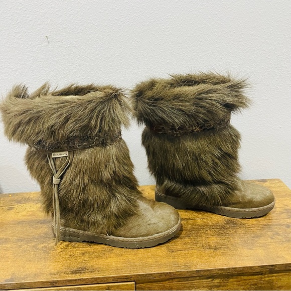 Bearpaw Kola Brown Fur Covered Boots Womens Size 9 l - Picture 6 of 11